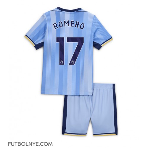 Camiseta Tottenham Hotspur Cristian Romero #17 Visitante Equipación para niños 2024-25 manga corta (+ pantalones cortos)